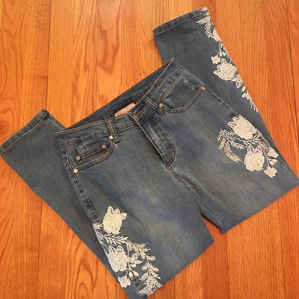 Philosophy embroidered jeans.